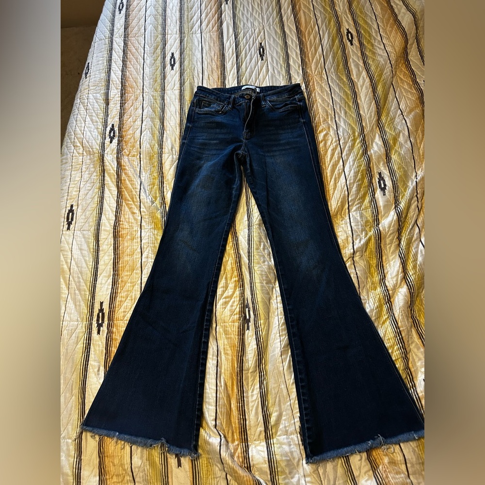 Flying Monkey Mid-Rise Flare Stretch Jeans Y3724 Vail Blue Size 28